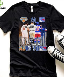 Jalen Brunson Aaron Judge And Artemi Panarin New York City Sports Teams Signatures Shirt