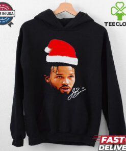 Jalen Brunson Santa Hat Ugly Christmas signature shirt