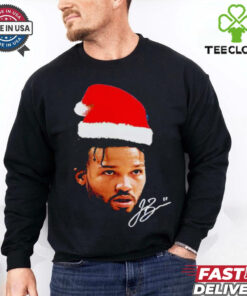 Jalen Brunson Santa Hat Ugly Christmas signature shirt