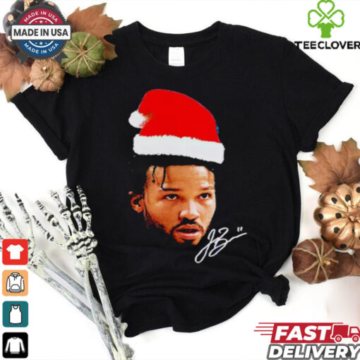 Jalen Brunson Santa Hat Ugly Christmas signature shirt