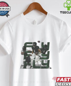 Jalen Hurts A.J. Brown and Saquon Barkley Philadelphia Eagles Brotherly Love fly fly fly trio shirt