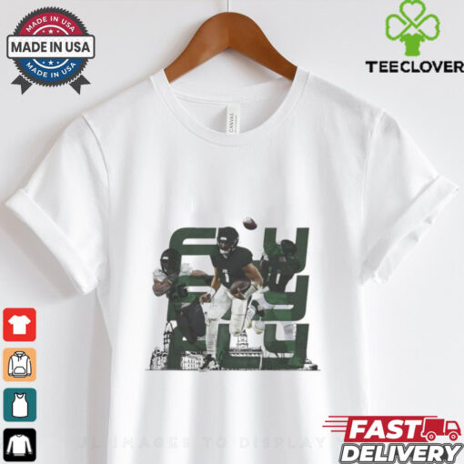 Jalen Hurts A.J. Brown and Saquon Barkley Philadelphia Eagles Brotherly Love fly fly fly trio shirt