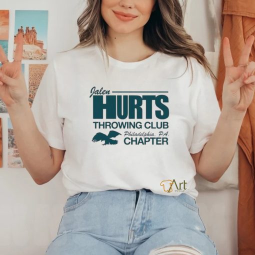 Jalen Hurts Throwing Club Philadelphia PA chapter eagle shirt