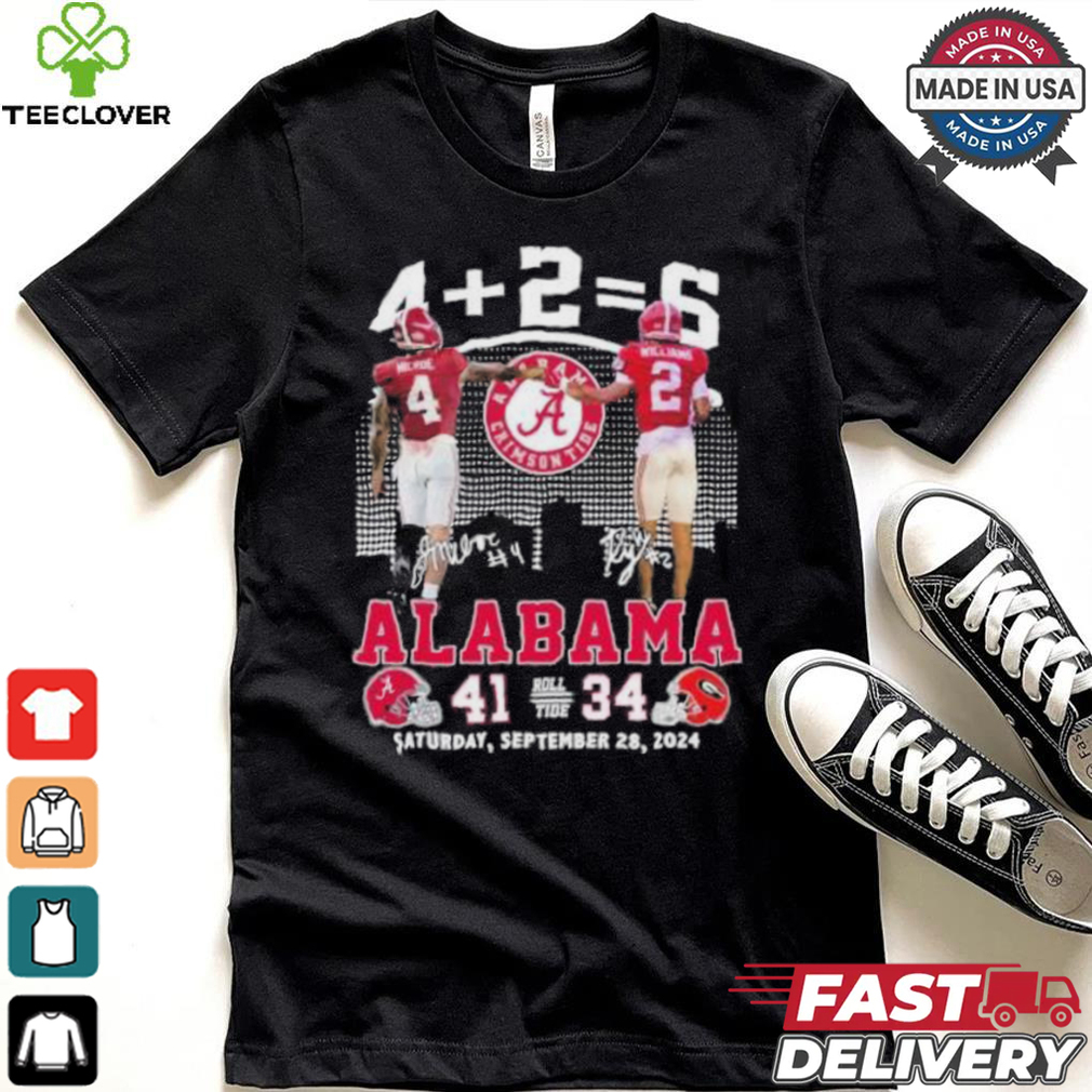 Jalen Milroe And Ryan Williams Alabama Crimson Tide 41 34 Georgia Bulldogs Shirt Jalen Milroe And Ryan Williams Alabama Crimson Tide 41 34 Georgia Bulldogs Shirt