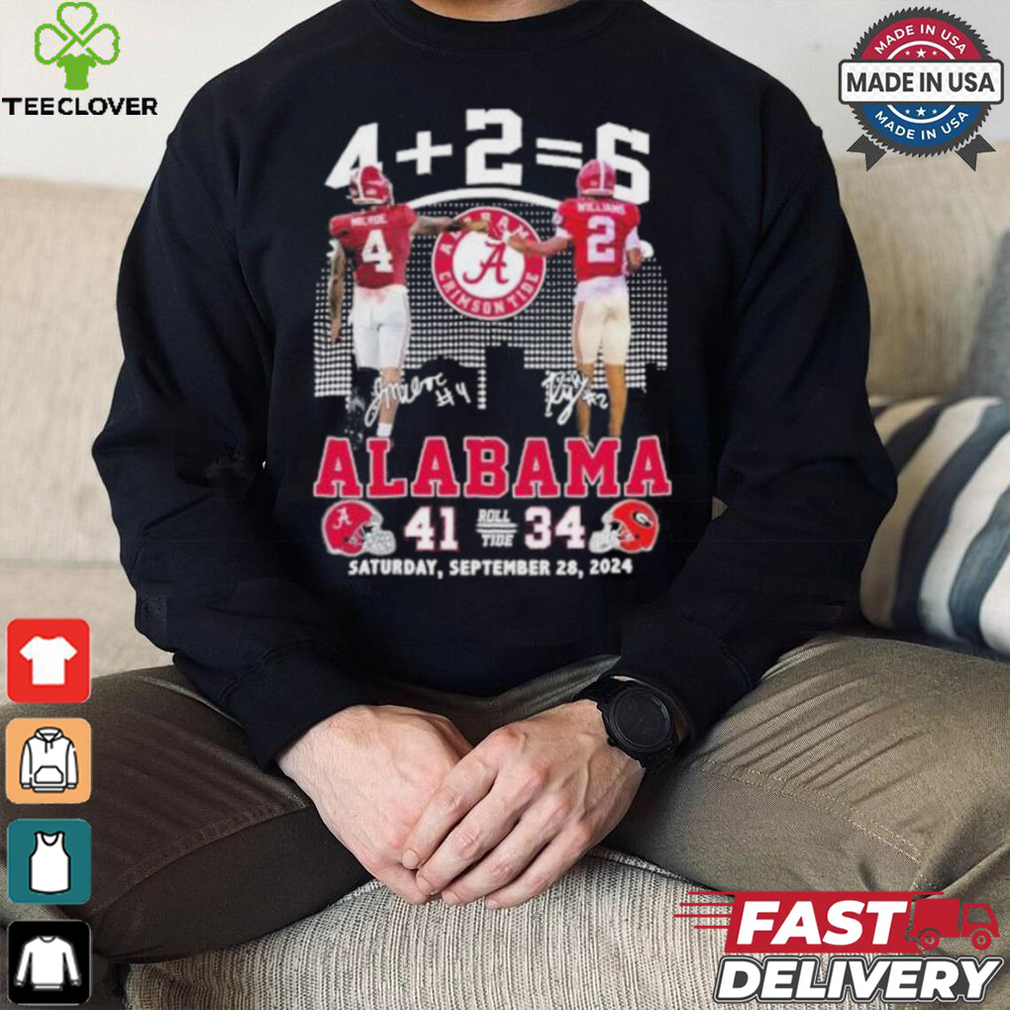 Jalen Milroe And Ryan Williams Alabama Crimson Tide 41 34 Georgia Bulldogs Shirt Jalen Milroe And Ryan Williams Alabama Crimson Tide 41 34 Georgia Bulldogs Shirt