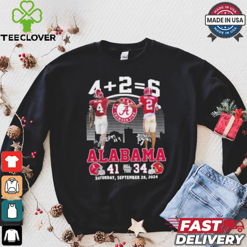 Jalen Milroe And Ryan Williams Alabama Crimson Tide 41 34 Georgia Bulldogs Shirt Jalen Milroe And Ryan Williams Alabama Crimson Tide 41 34 Georgia Bulldogs Shirt