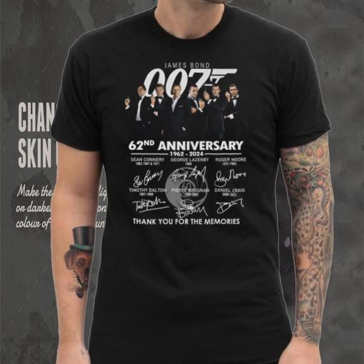 James Bond 007 62nd Anniversary 1962 2024 Thank You For The Memoroies T Shirt