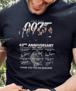 James Bond 007 62nd Anniversary 1962 2024 Thank You For The Memoroies T Shirt