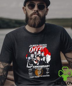James Bond 007 62nd anniversary 1962 2024 25 films thank you for the memories shirt
