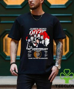 James Bond 007 62nd anniversary 1962 2024 25 films thank you for the memories shirt