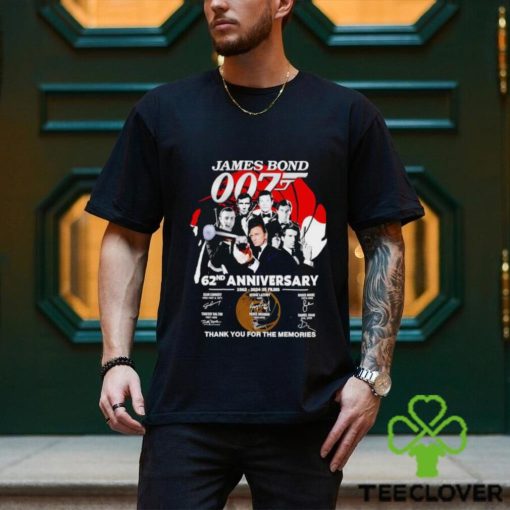 James Bond 007 62nd anniversary 1962 2024 25 films thank you for the memories shirt