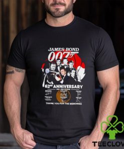 James Bond 007 62nd anniversary 1962 2024 25 films thank you for the memories shirt