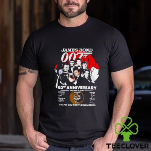 James Bond 007 62nd anniversary 1962 2024 25 films thank you for the memories shirt