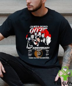 James Bond 007 62nd anniversary 1962 2024 25 films thank you for the memories shirt