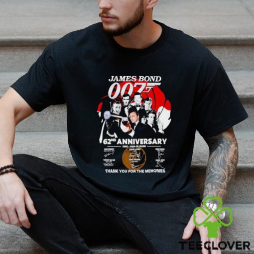 James Bond 007 62nd anniversary 1962 2024 25 films thank you for the memories shirt