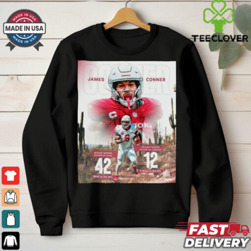 James Conner Arizona Cardinals NFL Missed Tackles Forced On Runs 42 Most In The NFL Poster t shirt