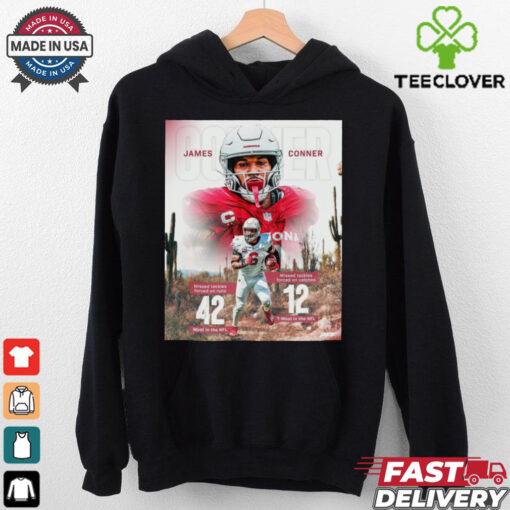 James Conner Arizona Cardinals NFL Missed Tackles Forced On Runs 42 Most In The NFL Poster t shirt