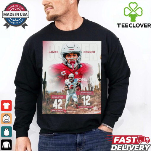 James Conner Arizona Cardinals NFL Missed Tackles Forced On Runs 42 Most In The NFL Poster t shirt