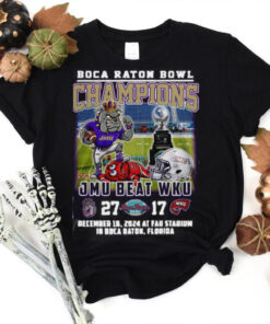 James Madison Dukes Beat WKU Boca Raton Bowl Champs 2024 Hoodie T Shirt