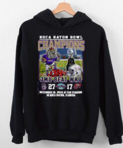 James Madison Dukes Beat WKU Boca Raton Bowl Champs 2024 Hoodie T Shirt