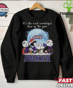 James Madison Dukes It The Most Wonderful Time Of The Year Peanut Characters Christmas Shirt