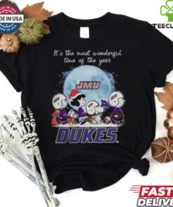 James Madison Dukes It The Most Wonderful Time Of The Year Peanut Characters Christmas Shirt