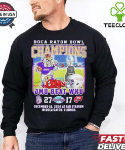 James Madison Dukes beat WKU Boca Raton Bowl Champions 2024 mascot shirt