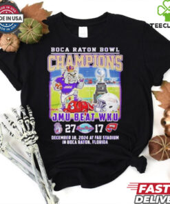 James Madison Dukes beat WKU Boca Raton Bowl Champions 2024 mascot shirt