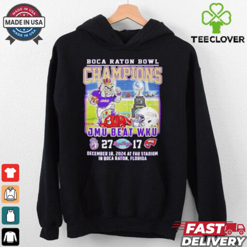 James Madison Dukes beat WKU Boca Raton Bowl Champions 2024 mascot shirt