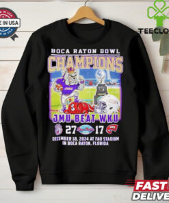 James Madison Dukes beat WKU Boca Raton Bowl Champions 2024 mascot shirt