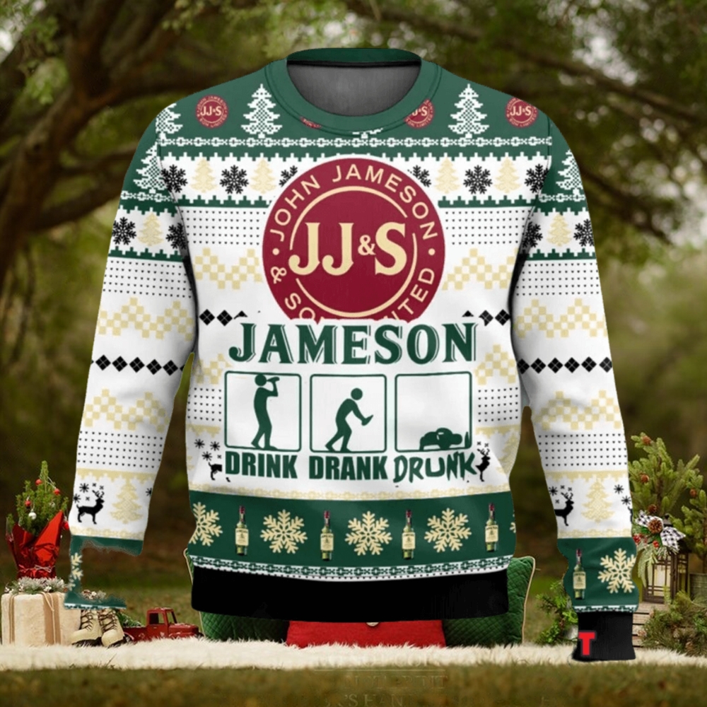 Jameson Drink Drank Drunk Ugly Christmas Sweater Jameson Drink Drank Drunk Ugly Christmas Sweater