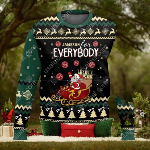Jameson For Everybody Santa Sleigh Ugly Christmas Sweater