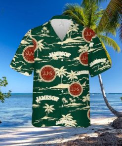 Jameson Hawaiian Button Up Shirt Island Palm Leaves Shirt