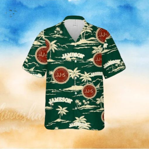 Jameson Hawaiian Button Up Shirt Island Palm Leaves Shirt