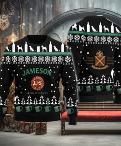 Jameson Puppy Snowflake Pattern Ugly Christmas Sweater Xmas Gift Men And Women Christmas Sweater