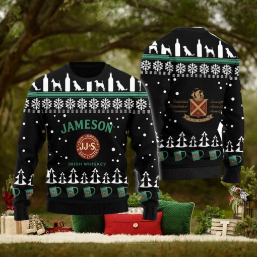 Jameson Puppy Snowflake Pattern Ugly Christmas Sweater Xmas Gift Men And Women Christmas Sweater