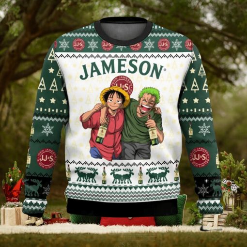 Jameson x One Pice Luffy Zoro Ugly Christmas Sweater
