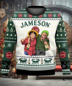 Jameson x One Pice Luffy Zoro Ugly Christmas Sweater