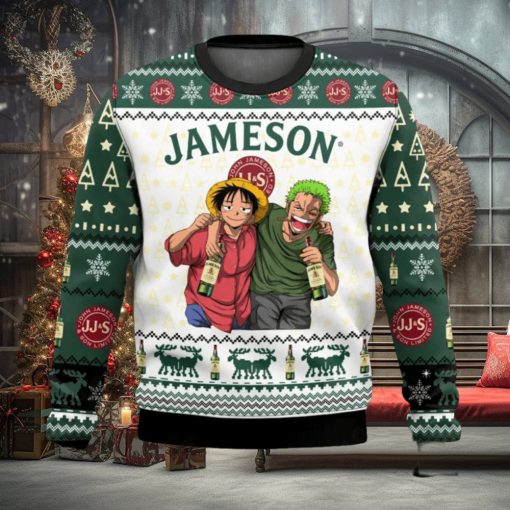 Jameson x One Pice Luffy Zoro Ugly Christmas Sweater