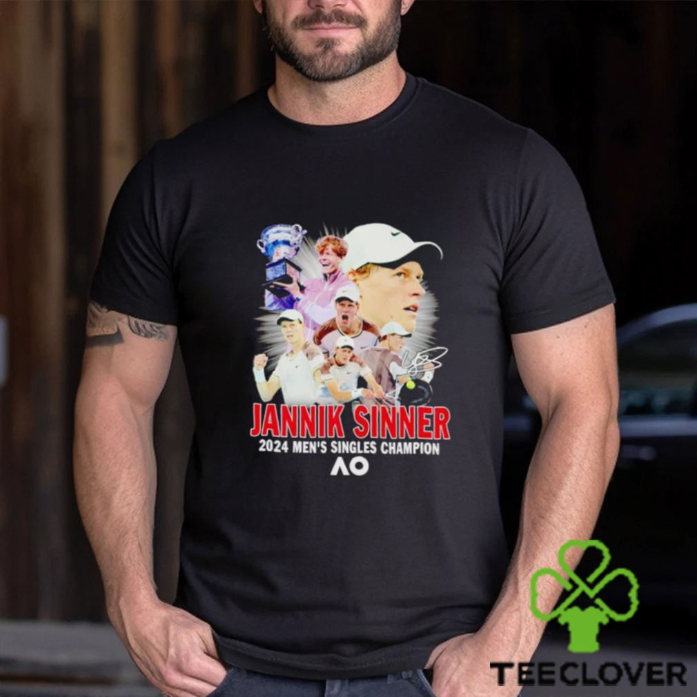Jannik Sinner 2024 men’s singles Champion signature shirt Jannik Sinner 2024 men’s singles Champion signature shirt
