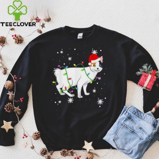 Japanese Bobtail Cat Christmas Lights Christmas Cat Santa Shirt