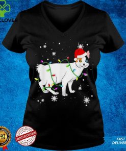 Japanese Bobtail Cat Christmas Lights Christmas Cat Santa Shirt