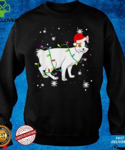 Japanese Bobtail Cat Christmas Lights Christmas Cat Santa Shirt