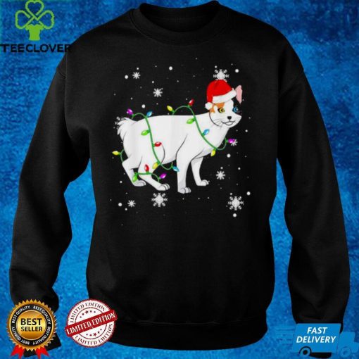 Japanese Bobtail Cat Christmas Lights Christmas Cat Santa Shirt