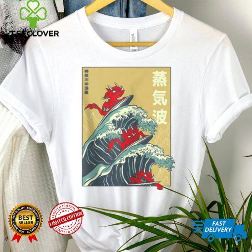 Japanese Style Big Wave Surfing Dragons Zip Shirt