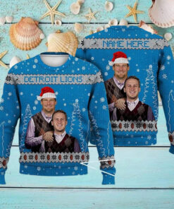 Jared Goff Dan Campbell Ugly Christmas Sweater, Step Brothers Football Sweater