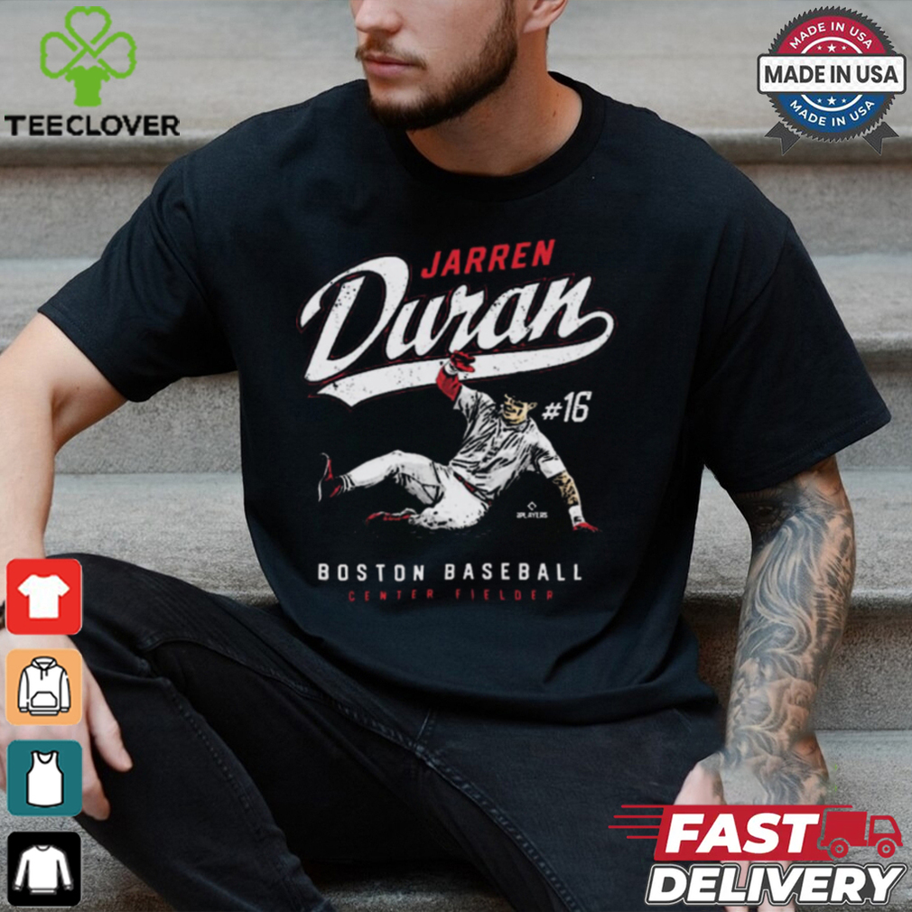 Jarren Duran #16 MLB Boston Red Sox Baseball Slide Center Fielder t shirt Jarren Duran #16 MLB Boston Red Sox Baseball Slide Center Fielder t shirt