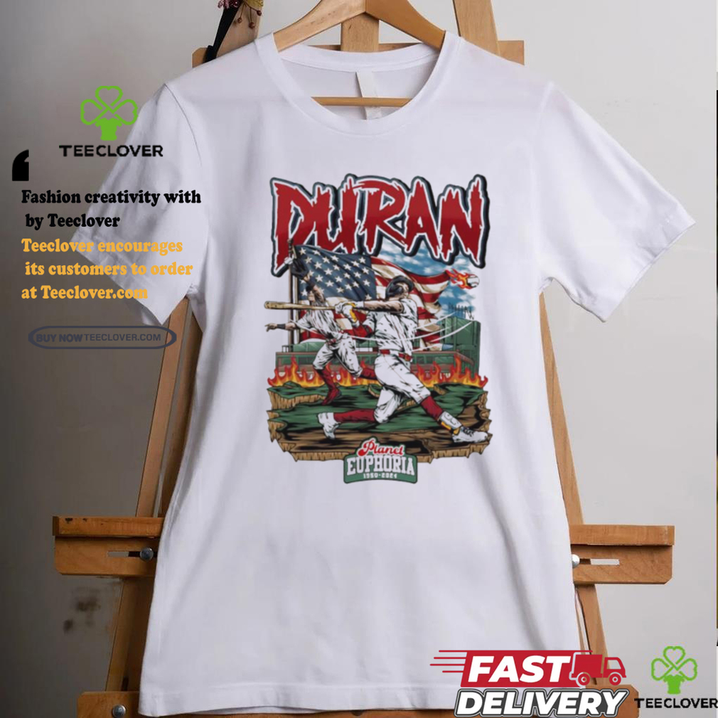 Jarren Duran and US flag baseball design cartoon shirt Jarren Duran and US flag baseball design cartoon shirt