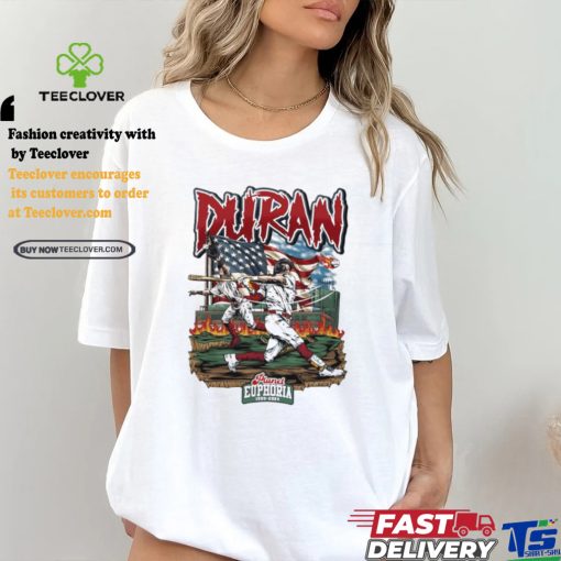 Jarren Duran and US flag baseball design cartoon shirt