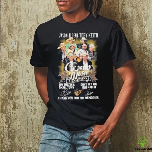 Jason Aldean And Toby Keith Country Music Legends Thank You For The Memories Signatures Shirt